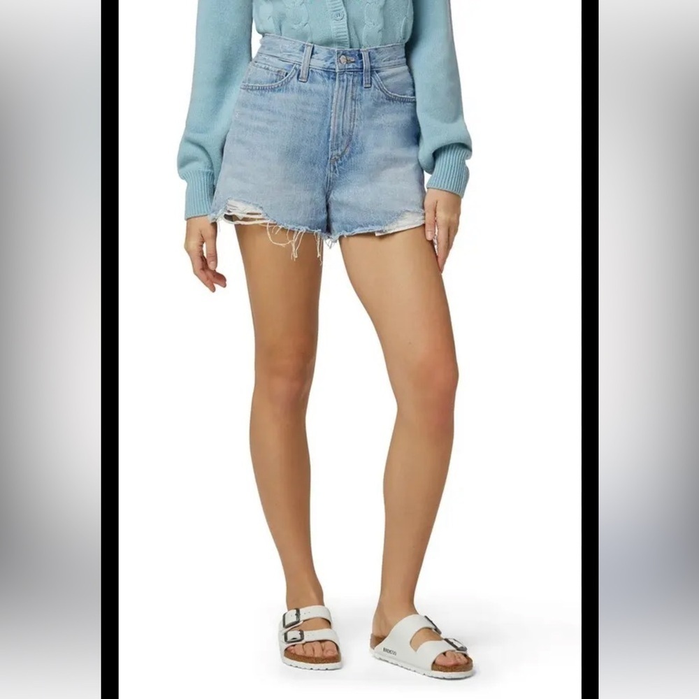 Favorite Daughter Chewed Hem Denim Shorts